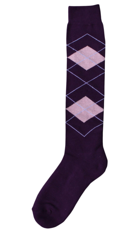Kniestrumpf RE kariert lila/rosa   43-46 
