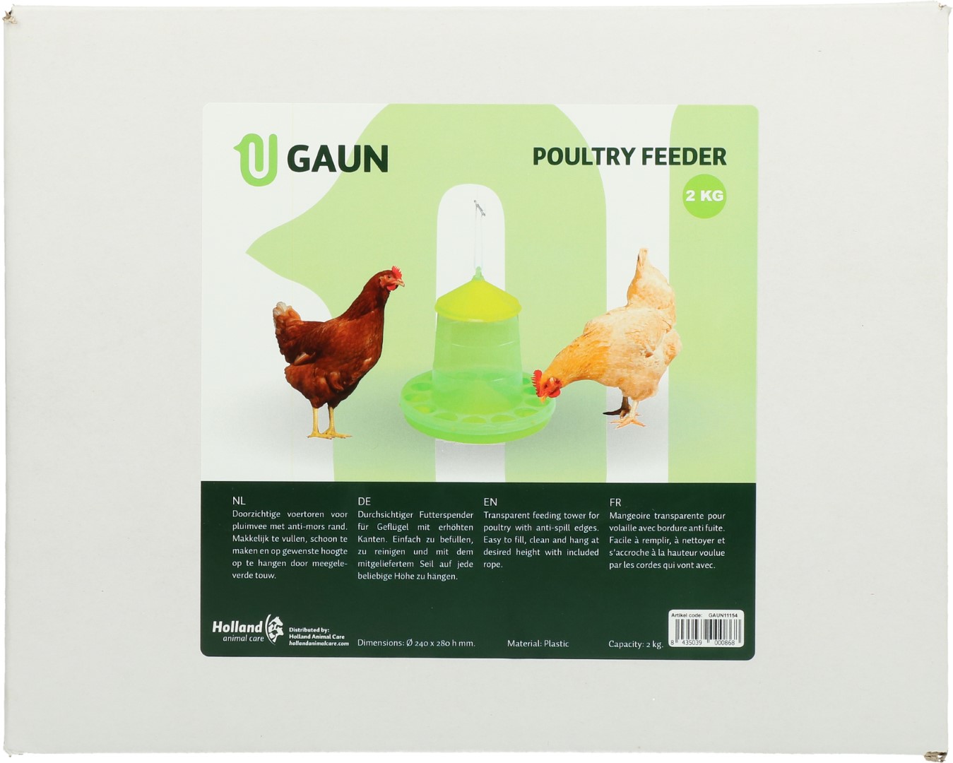 Gaun Geflügel Futterautomat Limonengrün 2 kg