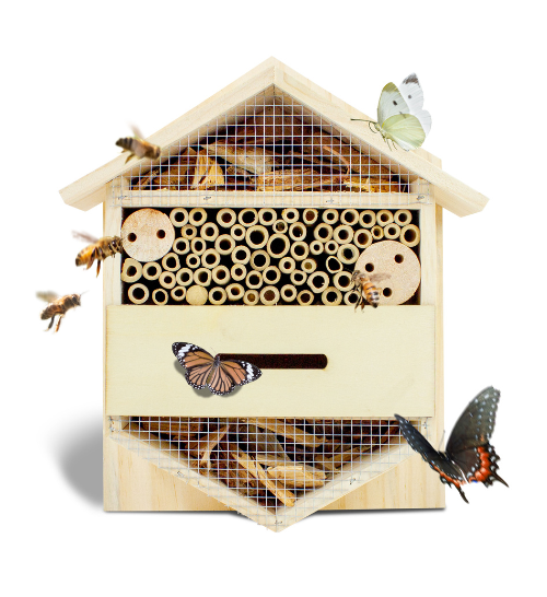 FeldundStall Insektenhotel für Garten, Balkon und Terasse – Wetterfestes Insektenhaus zum Aufhängen oder zum stehend Anbringen