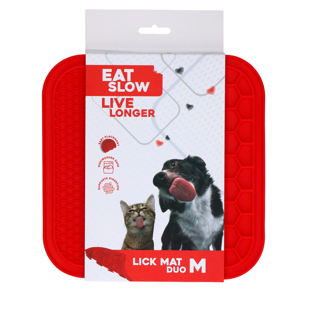 Eat Slow Live Longer Lick Mat Duo M Rot