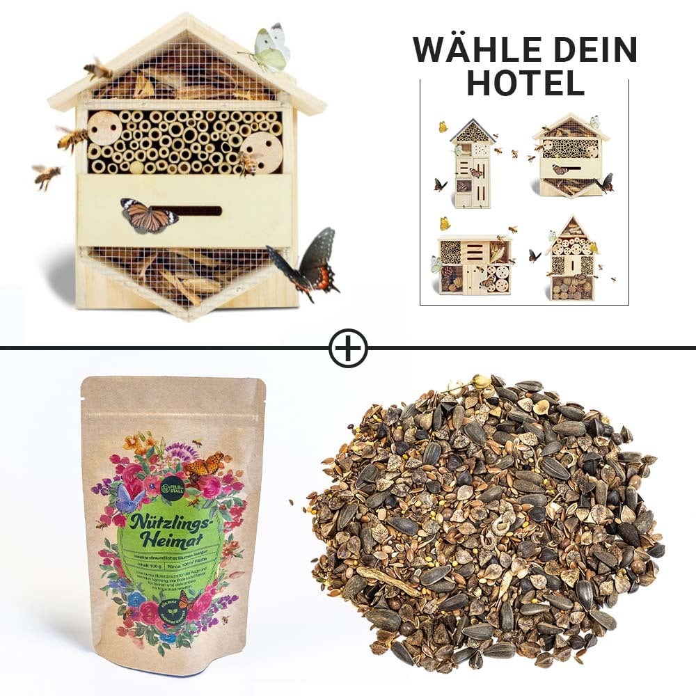 Bundle: Insektenhotel + Nützlingsheimat Saatgut