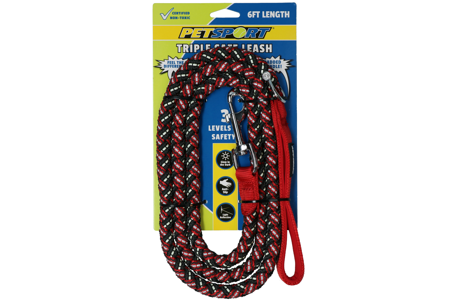 Petsport Triple Safe Leash Rot 1,8 m