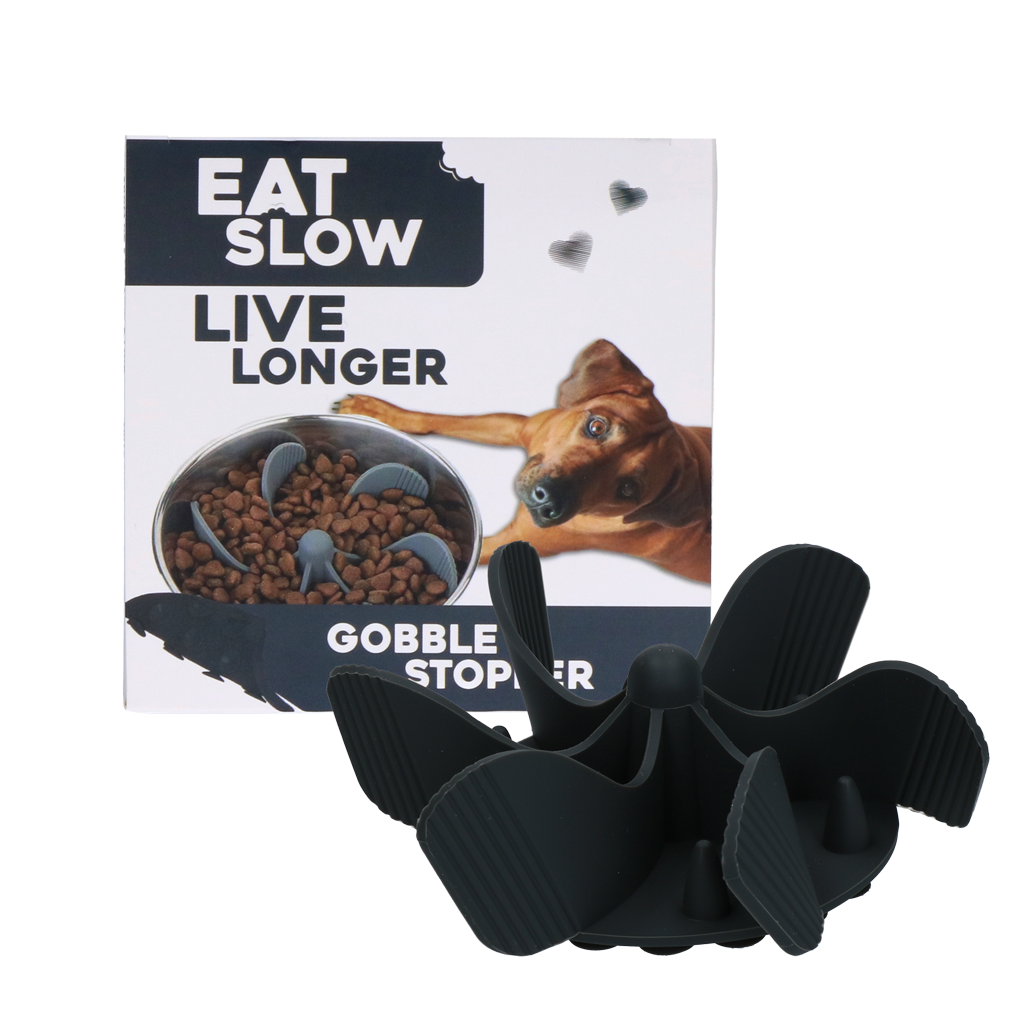 Eat Slow Live Longer Gobble Stopper Grau M