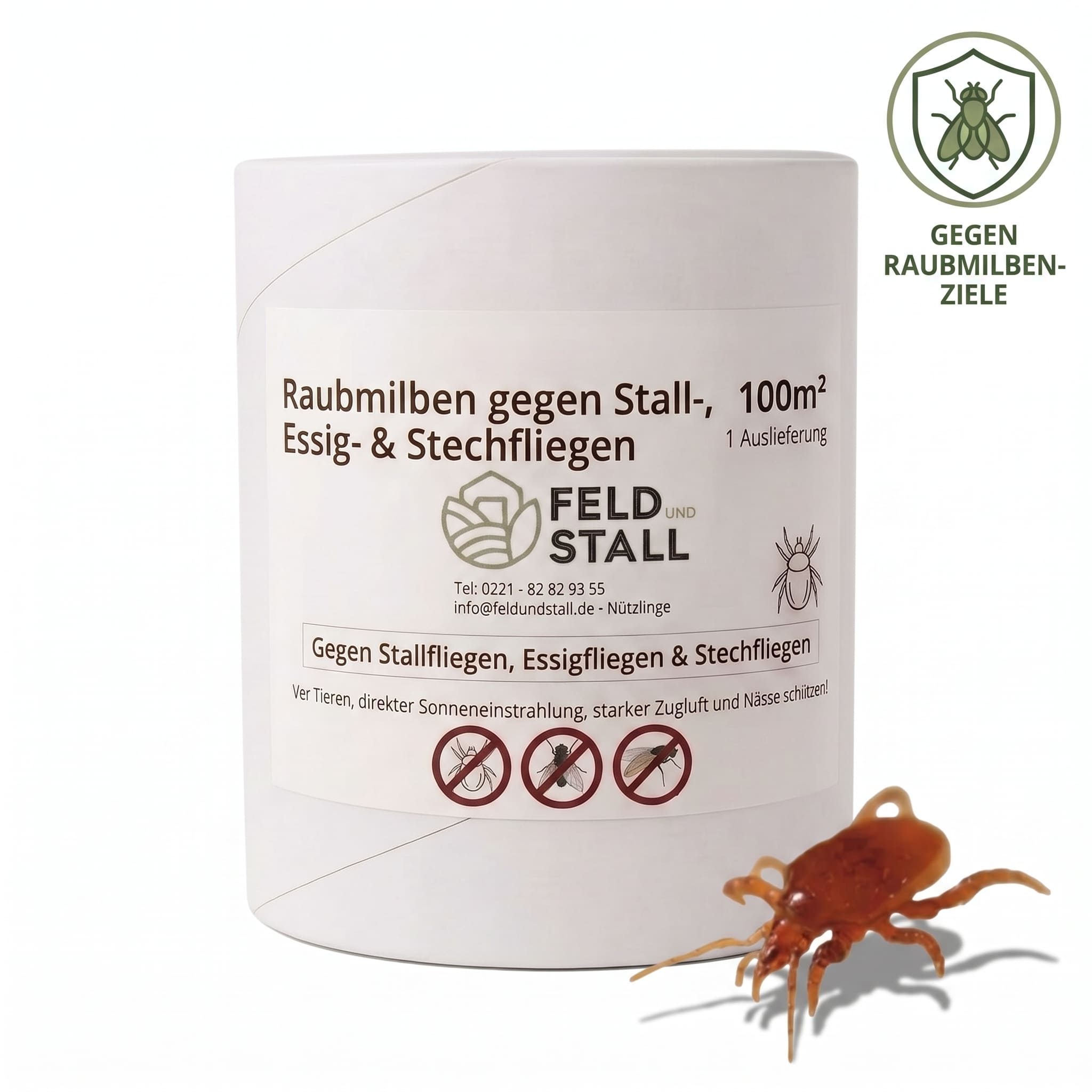 Biomite Raubmilbe gegen Stall-, Essig- & Stechfliegen